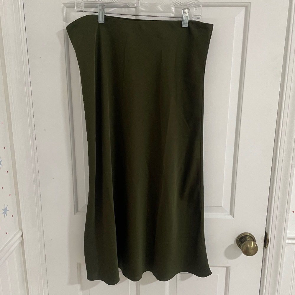 J. Crew Gwyneth Slip Skirt in Dark Green